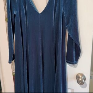 Torrid Blue 3/4 Sleeve V-Neck Gown